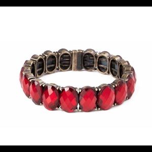 PlunderDesign red large stone magnetic bangle bracelet